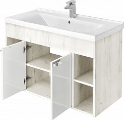 Акватон Мебель для ванной Флай 100 дуб крафт/белый – фотография-4